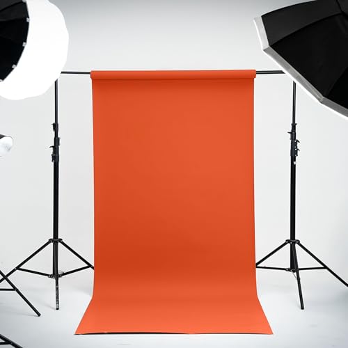 Kate Seamless Paper Backdrop Orange Paper Backdrop for Photoshoot (86''x32.8' Bright Orange) - color: Bright Orange, size: 86'' x 32.8'