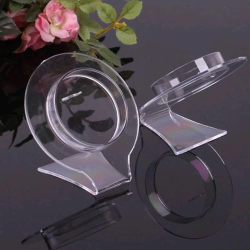 2 - Pack Clear Acrylic Bracelet Display Stand - Large Bangle Organizer Rack - Transparent Jewelry Holder for Bracelets and Watches - Acrylic Display Shelf for Countertop Jewelry Presentation Shooting