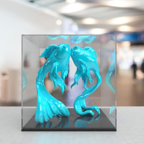 12" x 12" Clear Acrylic Display Box with Black Base Versatile Plexiglass Retail Product Dust Cover for Collectibles and Memorabilia by Marketing Holders - color: Clear, size: 12"W x 12"D w/Blk Base