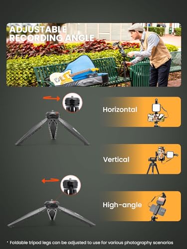 USKEYVISION Vlogging Kit for iPhone Youtuber Starter Kit Content Creator Equipment for iPhone 16/15Pro Max with 59'' Extendable Fullsize Tripod, LED Light,Shotgun Mic Video Recording(Vlog K4) - size: VLOGK4(Shotgun Mic)