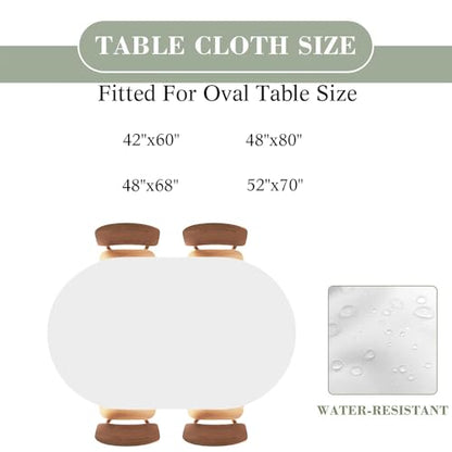 Oval Fitted Tablecloth Polyester, Rusty Light Blue Black Wood Texture Aged, Elastic Edge Cover for Kitchen Island, Patio, Card Tables and Party Use, Fits 48"x68" Oval Tables - color: Wood Texture -12, size: 48" x 68" (Oval)
