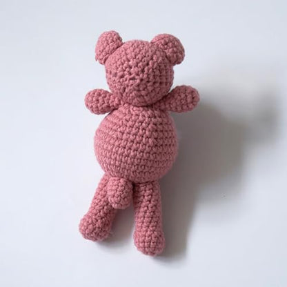 Zeroest Newborn Baby Boy Girl Photography Props Bear Hat Outfits Crochet Kint Handmade Cap Set for Newborn Photo Shoot - color: Dusty Pink