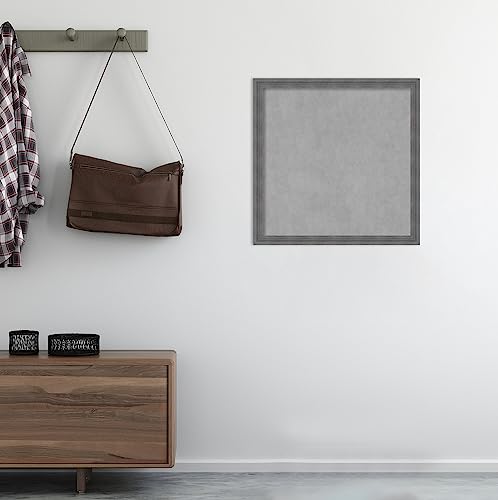Amanti Art Blue Framed Magnetic Board 26x26 Medium Vision Board for use with Magnets, 100% Metal Sheet to Display Items as Office Decor or for Home Organization in mudroom, Kitchen or Kids Room - color: Dixie Blue Grey Rustic, size: 26"W x 26"H
