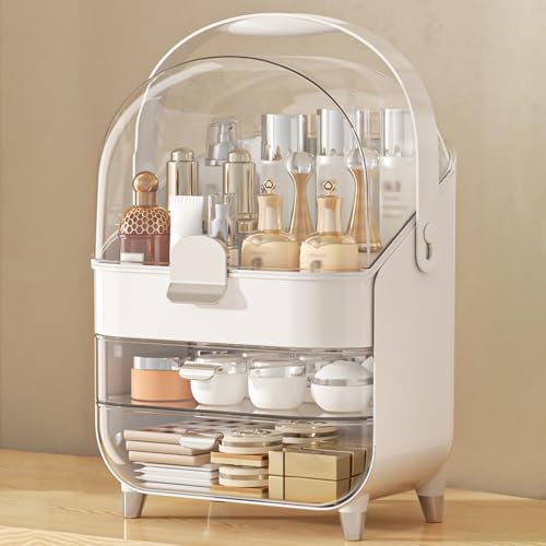 Makeup Organizer Countertop, Skincare Holder Bathroom Counter Organizer, Storage Box Cosmetic Display Cases, Teen Girl Gifts Make up Organizers for Vanity, Dresser (Sliver) - color: Sliver