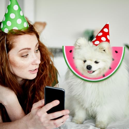 Huhumy 5 Pcs Felt Pet Costume Headband Adjustable Pet Fruit Shaped Hat Headgear Costume Decoration Headgear Dog Photo Booth Props with Elastic Cord for Dog Cat Puppy Theme Party Holiday Decor(Small)