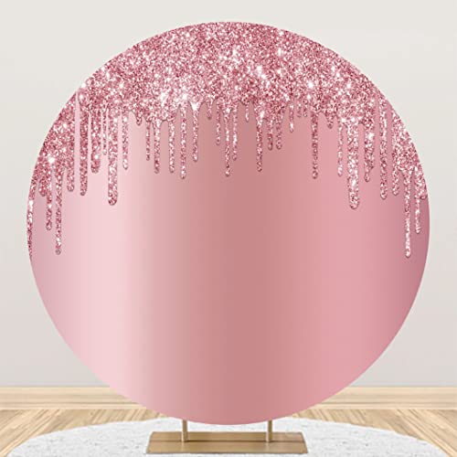 Yeele 6x6ft Rose Gold Glitter Round Backdrop Luxury Sparkling Sequins Polyester Photography Background for Wedding Reception Baby Shower Birthday Party Supplies Decor Photo Video Shoot Props - color: Rose Gold, size: 6x6ft-Diameter
