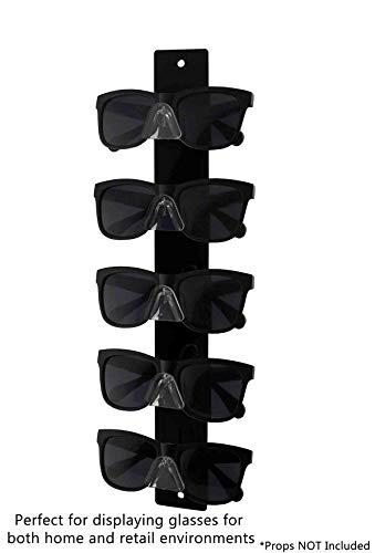 Marketing Holders 2 Pack Safety Glasses Holder Acrylic 5 Pair Wall Mount With Hardware Automotive Plants Mining Sites Eyewear Rack for Optical Centers and Outlet Stores Lightweight Modern Black - size: 5 Tier Black