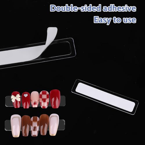 10 Sheets Double Sided Nail Tape Double Sided Tape for Press on Nails Adhesive Clear Mounting Tape for Nail Packaging Nail Design Salon Supplies Colors Designs Showcase