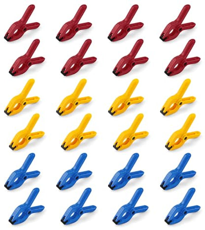24 Pack Plastic Spring Clamps, 2.5 Inch Heavy Duty Spring Clips for Crafts & Professional Backdrop Clips & Woodworking