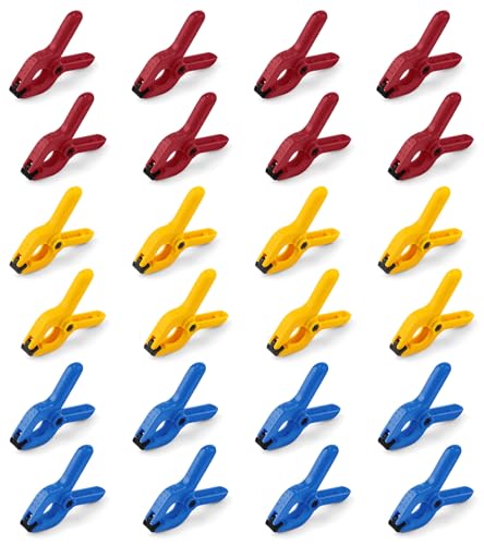 24 Pack Plastic Spring Clamps, 2.5 Inch Heavy Duty Spring Clips for Crafts & Professional Backdrop Clips & Woodworking
