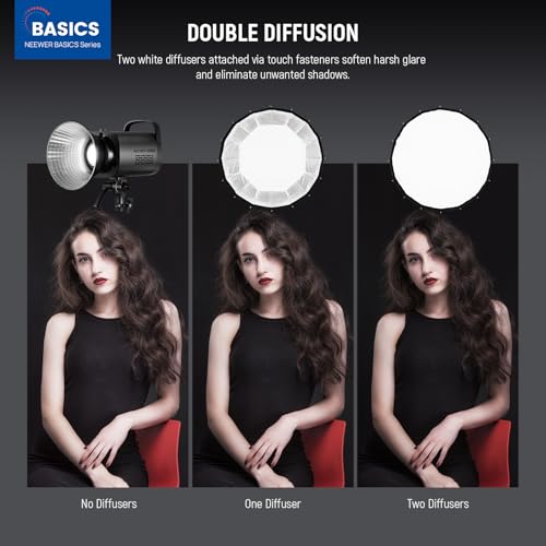 NEEWER BASICS Parabolic Softbox Bowens Mount, 35.4" Quick Release Soft Box Light Diffuser/Grid/Bag Compatible with Godox Compatible with Aputure 600d Studio Photography Video Recording Lighting, NS38P - style: 35.4"/ 90cm Parabolic