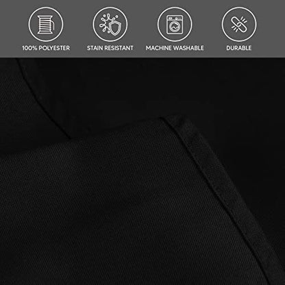 Utopia Kitchen Round Table Cloth 2 Pack(60 Inches, Black), Tablecloth Machine Washable, Polyester Table Cover for Dining, Buffet Parties, Picnics, Events, Weddings and Restaurants - color: Black, size: 2 Pack 60 Inch Tablecloth