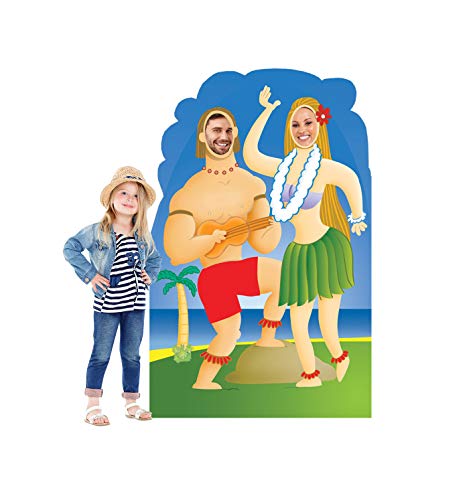 Cardboard People Hawaiians with Ukelele Stand-in Life Size Cardboard Cutout Standup - color: Hawaiians With Ukelele
