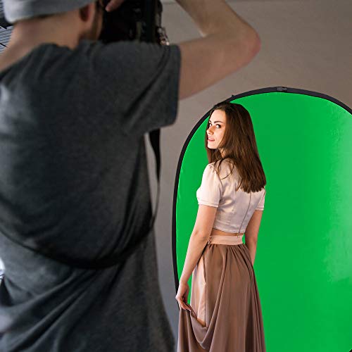 Koopro 5’×7’ Collapsible Twist Background Double-Sided Pop Up Flex Backdrops Chroma Blue & Green Portrait Screen Professional Video Photography and Television Studio Props with Carrying Case - color: Blue&Green