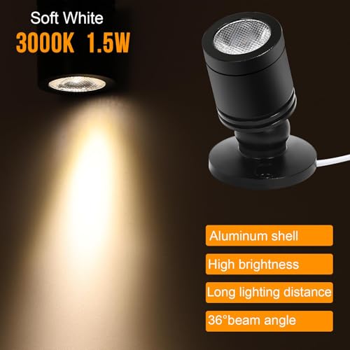 Taysing LED Spot Light Indoor Little Mini Spotlight Accent Lights for Display, Paintings, Pictures, Plants, Jewelry, Shelves, Cabinets, Posters, Showcase(Soft White 4 Pack Dimming&Timing) - color: Soft White-4 Pack Smart Switch