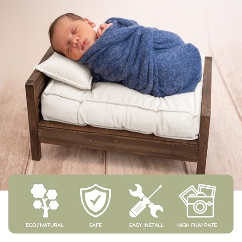 M&G House Newborn Photography Props Medium Mattress Pillow Photography Accessories Baby Photoshoot Props Bed Mattress Bed Mat - color: Medium White