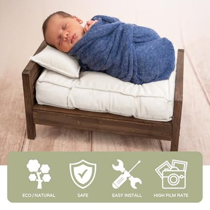 M&G House Newborn Photography Props Medium Mattress Pillow Photography Accessories Baby Photoshoot Props Bed Mattress Bed Mat - color: Medium White