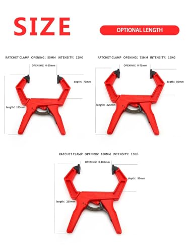 2 Pcs Ratchet Spring Clamp DIY Woodworking Tools Plastic Nylon Clamps Photo Background Strong Fixing Clip For Home(9inch) - size: 9inch