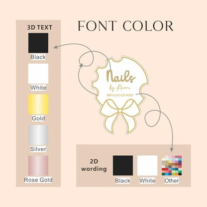Personalized Bow Nail Technician Beauty Salon Advertise Nailfie Prop Business Signnail Artist Gift Nail Social Media Pic Nail Photo Props Custom Nail Art Tray (Nude) - color: Nude