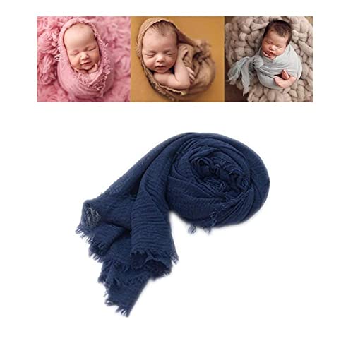 Coberllus Newborn Baby Photography Props Blanket Ripple Swaddle Wrap for Boy Girls Photo Shoot Posing - color: Dark Blue