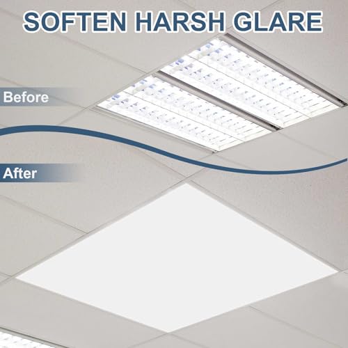 Pushglossy 4 Pack 22.5" x 22.5" x 0.08" Frosted Fluorescent Light Diffuser Panels, Translucent Polystyrene Sheet Replacement for 2x2ft Drop Ceiling Lights for Classroom Office Home - size: 22.5" X 22.5" X 0.08"