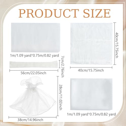 WEBEEDY 5 Pcs White Nail Background Mat for Pictures Nail Photo Props with Small Faux Fur Rug, Satin Silk, Knitted Sleeve, Lace Cuff, Organza Fabric for Nails Jewelry Pictures Background Flat Lay