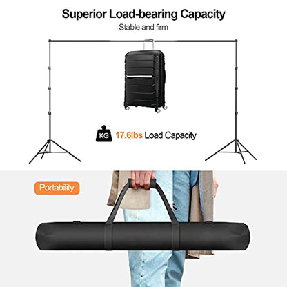 Photo Backdrop Stand, 8.5 x 10 ft Back Drop Adjustable Stands, Photography Background Support System Kit with Carry Bag, Clips and Clamps for Photo Video Studio, Parties, Wedding - size: 8.5×10ft