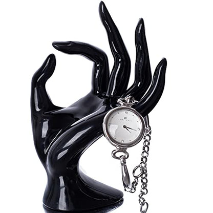 HOMEGOAL Hand Jewelry Holder, Bracelet Ring Watch Jewelry Display Holder Stand, Mannequin Hand, Polyresin, 7 Inch (Black) - color: Black