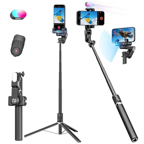Gimbal Stabilizer for Smartphone,2-axis stabilizer Without APP face Tracking,4 in 1 Portable Phone Tripod,stabilizer for iPhone& Android,108CM Extension Rod,AOCHUAN M2PRO Black - color: Black