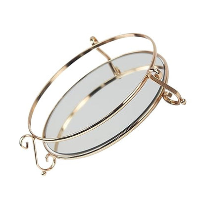 Holibanna 1pc Elegant Mirror Cosmetic Tray for Makeup Storage and Organization Stylish Home Decor and Photography Prop for Vanity and Dresser Finish