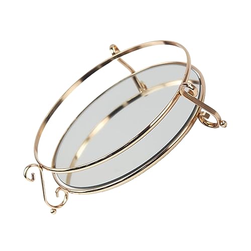 Holibanna 1pc Elegant Mirror Cosmetic Tray for Makeup Storage and Organization Stylish Home Decor and Photography Prop for Vanity and Dresser Finish