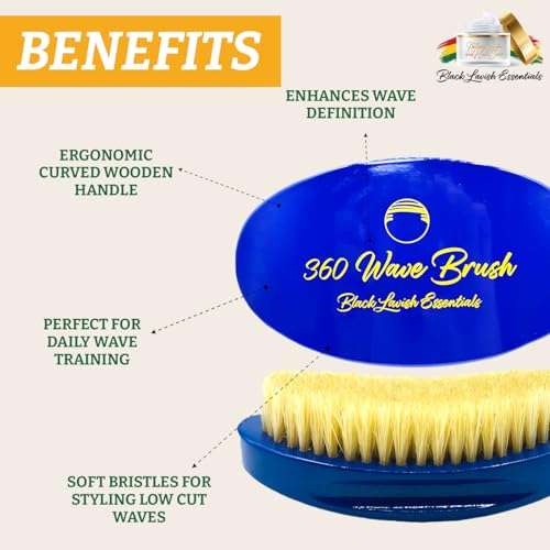 Men’s Hair Brush, Build Deeper Waves, Soft and Hard Boar Bristle Curved Wave Brush, Perfect for Styling Hair (Soft-Brush, Blue) - color: Royal Blue, size: Soft Brush