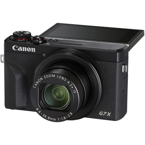 Canon PowerShot G7 X Mark III Digital Camera (Black) (3637C001) + 2 x 64GB Memory Card + 3 x NB13L Battery + Corel Photo Software + Charger + Card Reader + LED Light + More (Renewed)