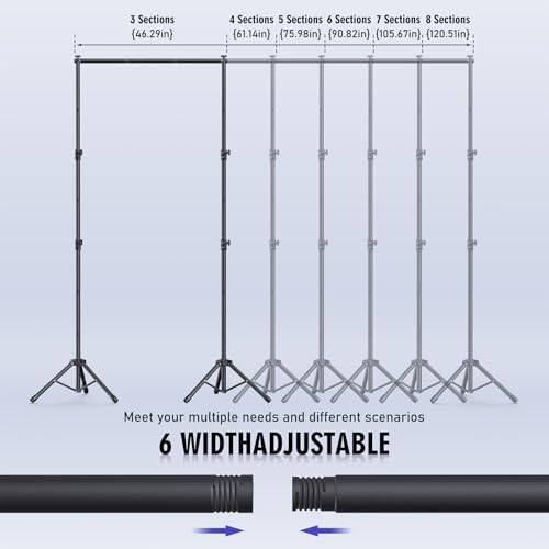 Backdrop Stand Kit - 6 Widths, 10x8.5ft Adjustable Background Stand for Parties & Studio Photography - size: 10x8.5ft