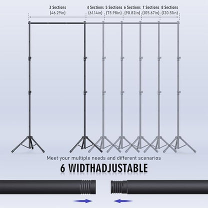 Backdrop Stand Kit - 6 Widths, 10x8.5ft Adjustable Background Stand for Parties & Studio Photography - size: 10x8.5ft
