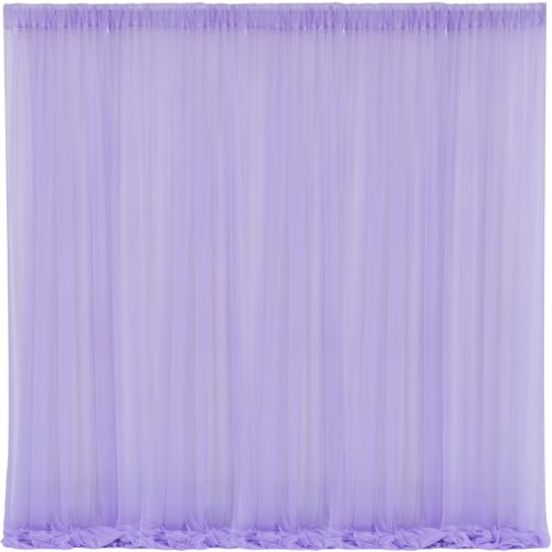 10x10 Purple Tulle Backdrop Curtains for Parties, Sheer Backdrop Curtain Wedding Photo Background Drapes for Baby Shower Photography Birthday Party - color: Purple, size: 10x10ft