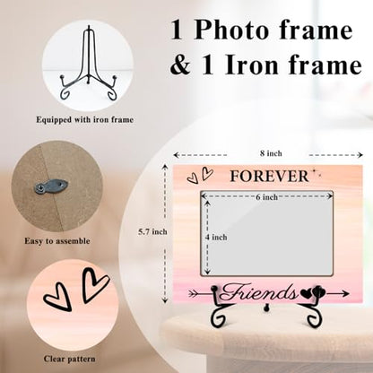 Forever Friends Picture Frame, 4 x 6 Picture Frame with Stand for Tabletop Display.(Pink Gradient) - color: Frame17