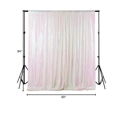 ShinyBeauty Sequin Backdrop 5FTx7FT Iridescent White - Photo Booth, Wedding, Baby Shower, Grad Party, Birthday - color: Iridescent, size: 5FTx7FT