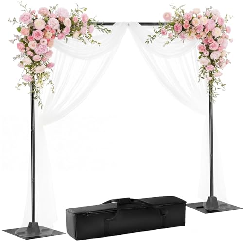 Toolterritary Heavy Duty Pipe and Drape Frame Kit 12x10ft Adjustable Height/Width Photography Background Support Poles All-Metal Construction Backdrop Stand for Party, Birthday, Wedding - Black - color: Black, size: 12ft×10ft