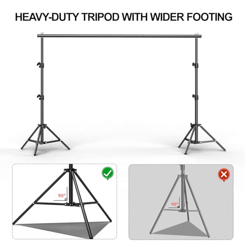 BEIYANG 6.5x6.5 FT Backdrop Stand, Adjustable Photo Background Stand Support kit with Carry Bag for Parties, Decoration, Wedding, Photo Video Studio Shooting - size: 6.5' X 6.5'