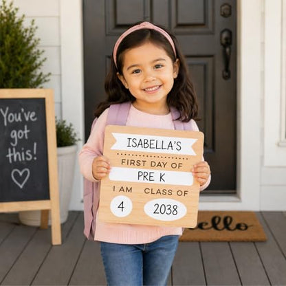 Kate & Milo First & Last Day Board, Dry Erase, Reversible Dry Erase Board, Photo Prop for Kids, Kindergarten Through High School, K-12, Reusable and Erasable - style: Dry Erase School Days Board