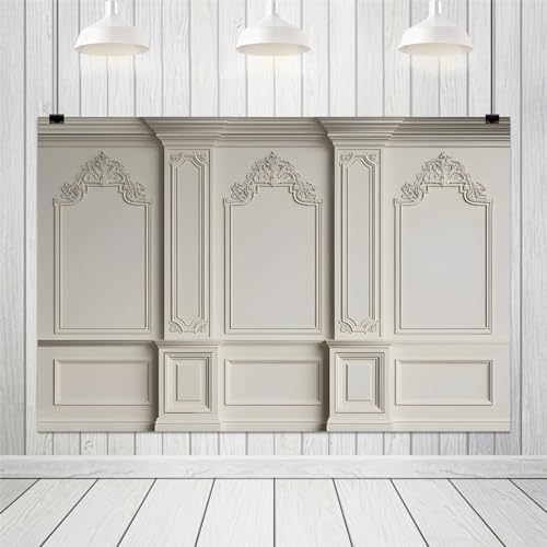 7x5ft Vintage Room Backdrop Western European Style White Castle House Wall Background Elegant European Wallpaper Photo Business Office Living Room Photo Portrait Studio Prop - size: 7x5ft