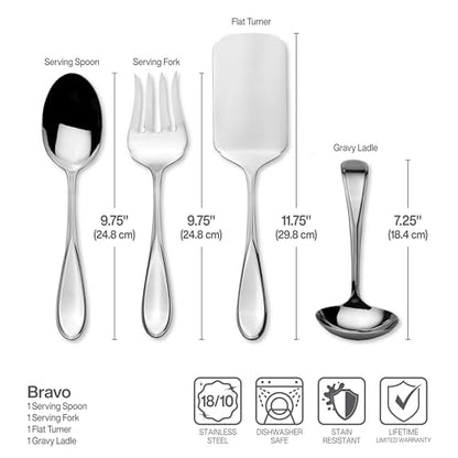 Mikasa Bravo Flatware Service for 8 with caddy, 18/10 Stainless Steel, Silverware Set with Serving Utensils and Expandable Caddy, 52 Piece - size: 52 Piece Set, style: Bravo