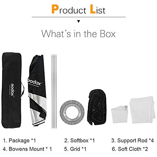 Godox 12"x47" / 30x120cm Softbox, Grid Strip Softbox, Bowens Mount Softbox for Photo Studio Flash Compatible Godox VL150II VL300II SL60W SL60IID SK400II DP400III DP600III QT600III (FW 30x120(1PCS)) - color: FW 30x120(1PCS)