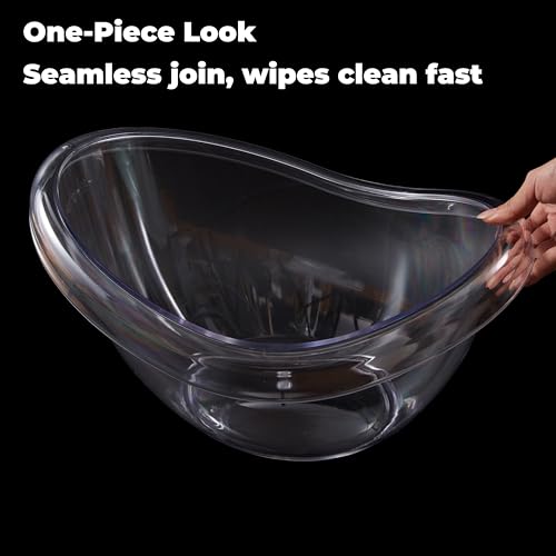 Milk Bath Tub for Baby Photography - Clear Acrylic Oval Photo Prop Tub, 18.8" × 13.7" × 10.8", Curved Rim & Wide Base for Newborn & Sitter Sessions, Photographers & Parents