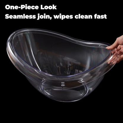 Milk Bath Tub for Baby Photography - Clear Acrylic Oval Photo Prop Tub, 18.8" × 13.7" × 10.8", Curved Rim & Wide Base for Newborn & Sitter Sessions, Photographers & Parents