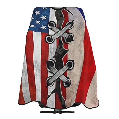 Puerto Rico Barber Cape With Adjustable Closure, Hairdressing Haircut Apron Barber Cover Gown For Hairdresser Styling Home - color: Puerto Rico American Flag