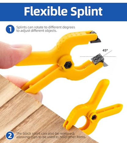 12 Pack Plastic Spring Clamps, 2.5 Inch Heavy Duty Spring Clips for Crafts & Professional Backdrop Clips & Woodworking