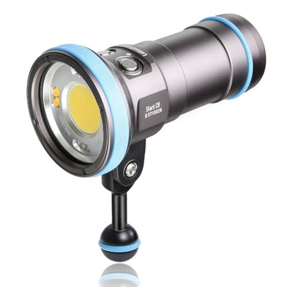 Shark CB 6000 Lumen Dive Light for Underwater Photography, 120m Underwater Video Light 96 CRI with 120 Degree Wide Beam Angle Scuba Flashlight for Professional Dive Photography Fill Light - size: Shark CB