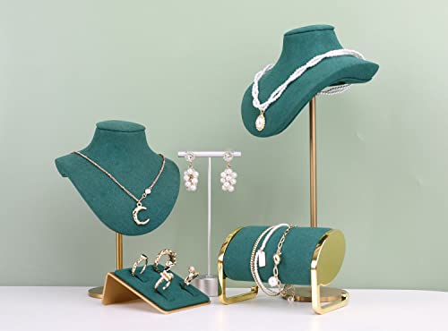 Velvet necklace stand display, small necklace holder, jewelry mannequin stands and displays【Green-Height 7.48 inch】 - color: Green, size: Small